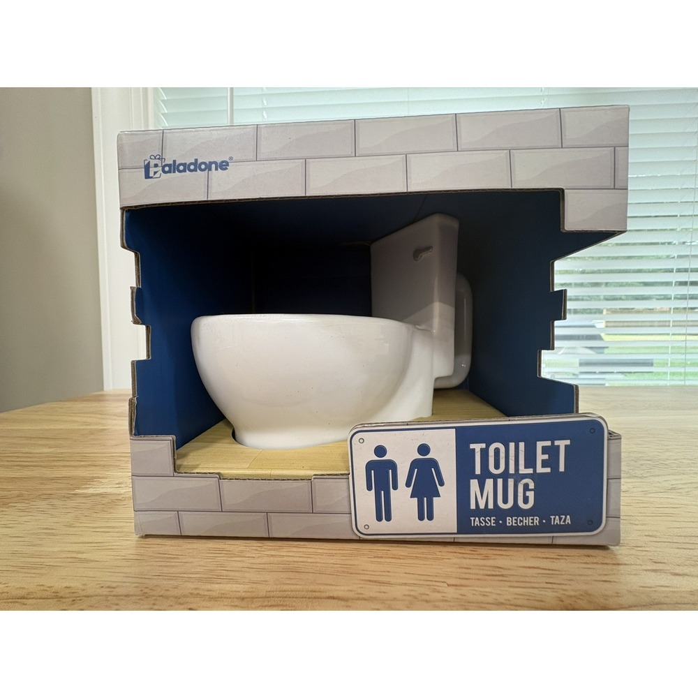 Novelty WHITE CERAMIC TOILET BOWL Mug NIB